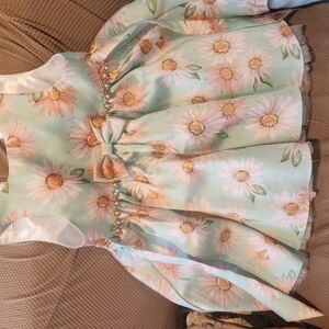 Floral Sleeveless Dress with Bow